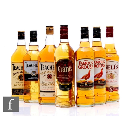 597 - Seven bottles of Scottish blended whisky, to include one bottle of Grant's 70cl, two bottles of The ... 