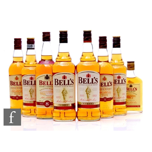 598 - Eight bottles of Bell's Scottish blended whisky, to include three 1 litre bottles, three 70cl bottle... 