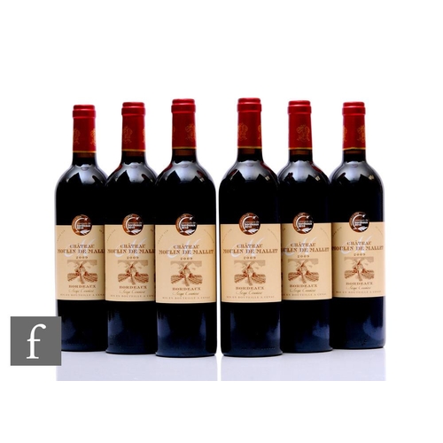 626 - Six bottles of 2009 Château Moulin de Mallet,  Bordeaux, French, red. (6)PLEASE VIEW CONDITION REPOR... 