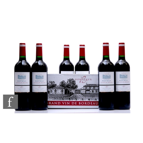 627 - Six bottles of 2018 Chateau Sauman Cotes de Bourg, Bordeux, France, red. (6)PLEASE VIEW CONDITION RE... 