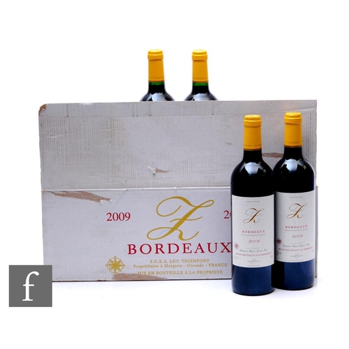 630 - Ten bottles of 2009 'Z' by Luc Thienpont, Bordeaux, France, red. (10)PLEASE VIEW CONDITION REPORT... 