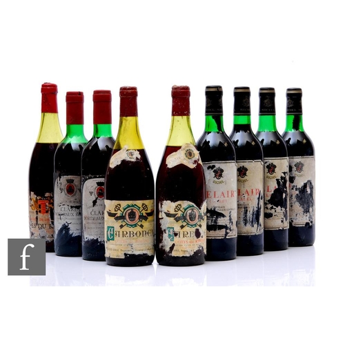 642 - Nine bottles of French red wine, including four bottles of Sichel Claret, and Cotes du Rhone. (9)PLE... 