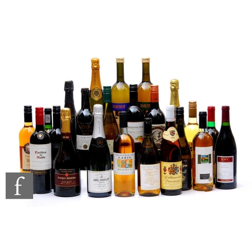 648 - Twenty three bottles of various white wine, red wine and champagne. (23)PLEASE VIEW CONDITION REPORT... 