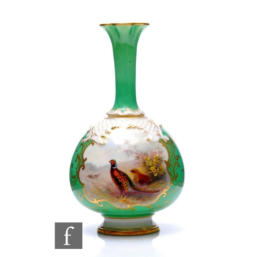 65 - An early 20th Century Grainger's & Co Royal China Works bottle vase, of ovoid form with trumpet ... 