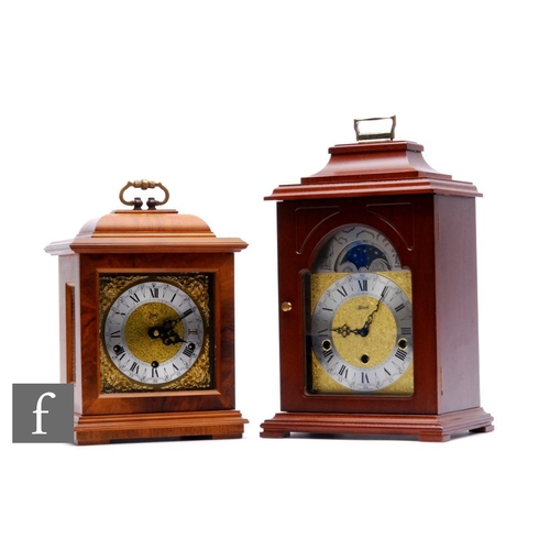 748 - A 20th Century German bracket clock by Hermle, chiming movement and moonphase, and a similar smaller... 