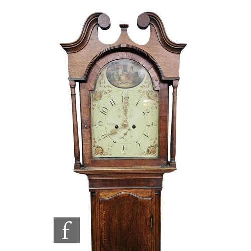 770 - A 19th Century oak and mahogany crossbanded longcase clock by Jas Coates, eight day striking movemen... 