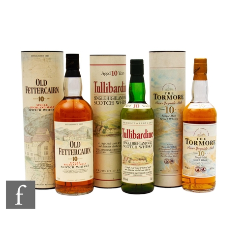 603 - Three bottles of Scottish single malt whisky, to incude Tormore 10 years aged, 1980s bottling, in or... 