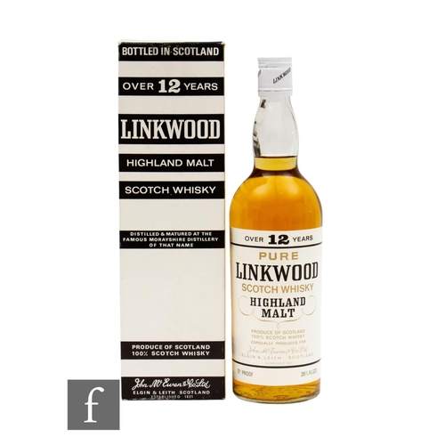 611 - A bottle of Linkwood single malt whisky, 12 years aged, 1960s/70s bottling, labelled 70 proof 26 FL ... 