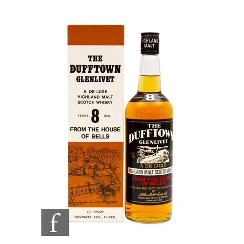 612 - A bottle of The Dufftown Glenlivet 8 years aged single malt whisky, 1970s bottling, with original bo... 