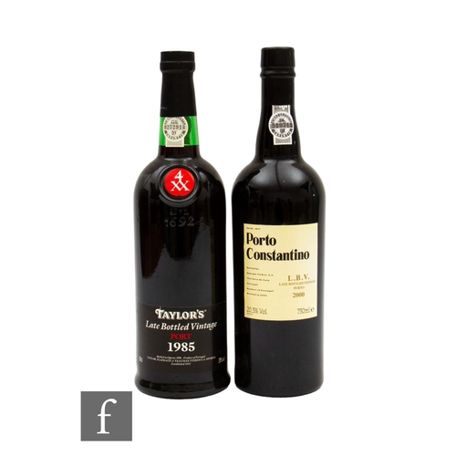 562 - Two bottles of vintage port, to include Taylor's late bottled vintage 1985 and a bottle of Porto Con... 