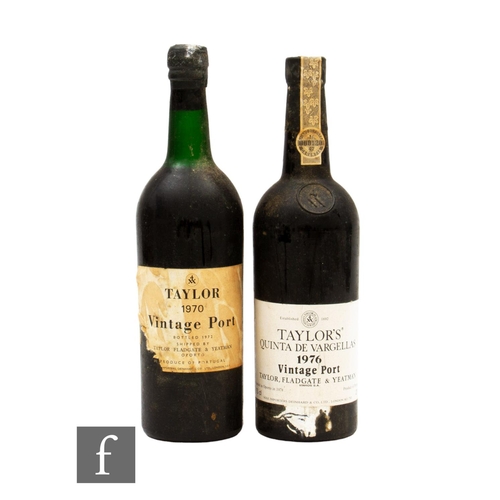 568 - Two bottles of Taylor's vintage port, to include 1970s vintage port, bottled in 1972, and a bottle o... 