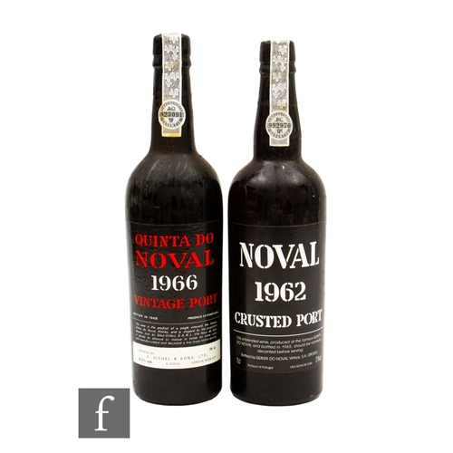 572 - Two bottles of vintage port, to include 1962 Noval crusted port, bottled in 1965, and Quinta Do Nova... 