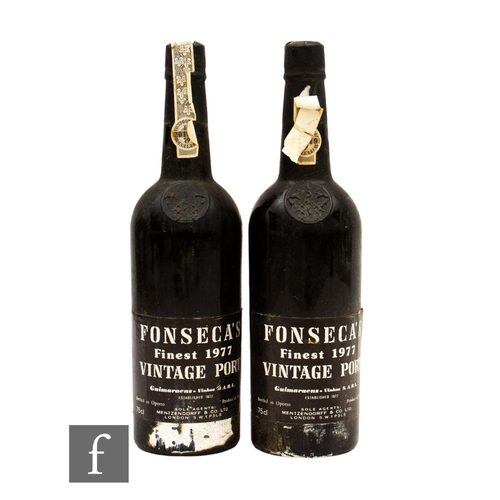 575 - Two bottles of Fonseca's 1977 vintage port. (2)PLEASE VIEW CONDITION REPORT