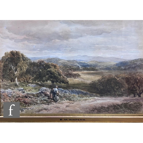 510 - EDMUND MORISON WIMPERIS (1835-1900) - Figures on a path, watercolour, signed with initials and dated... 