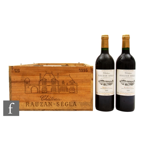 663 - A case of ten bottles of 1995 Château Rauzan-Ségla, Grand Cru Classe, Margaux, Bordeaux, red. (10)PL... 