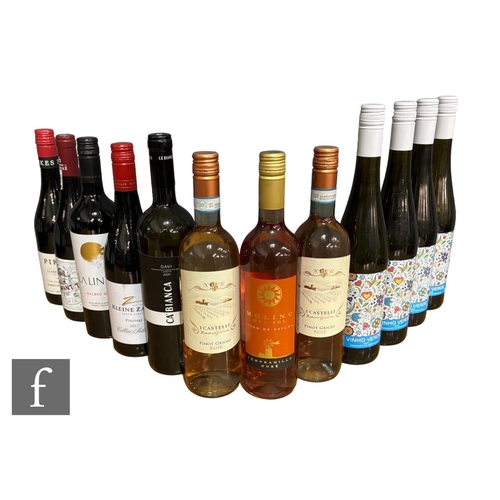 679 - Twelve bottles of various red, white and rose wines, to include four bottles of 2021 Vinho Verde, Po... 