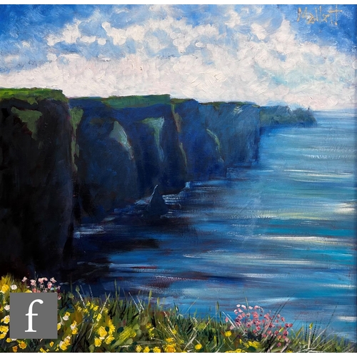 504 - TIMMY MALLETT (CONTEMPORARY) - 'The Edge of the World', oil on board, signed, signed and inscribed v... 