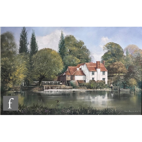 449 - NIGEL HALLARD (1936-2020) - 'Iffley Mill on The Thames near Oxford', oil on canvas, signed and dated... 