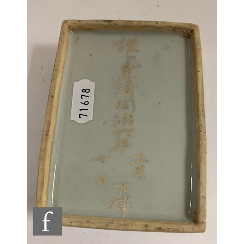 43 - A collection of assorted Chinese shipwreck porcelain cosmetic boxes, to include a 15th Century Hoi A... 