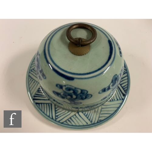 47 - A pair of Chinese blue and white jars and covers, each of baluster form, surmounted by a domed cover... 