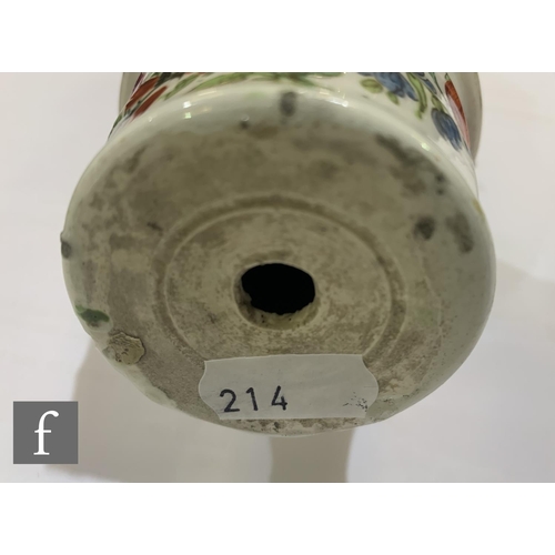 214 - A collection of Meissen style porcelain items, to include a pair of reticulated encrusted vases, dec... 