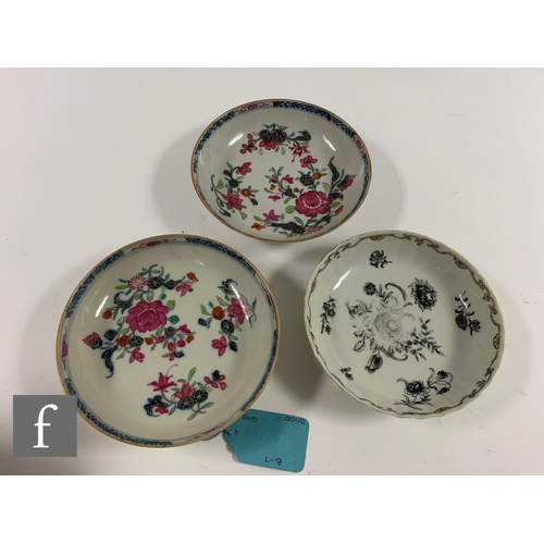 57 - A collection of Chinese 18th Century export porcelain teawares, to include a heraldic famille rose c... 