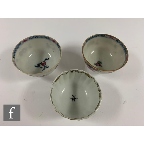 57 - A collection of Chinese 18th Century export porcelain teawares, to include a heraldic famille rose c... 