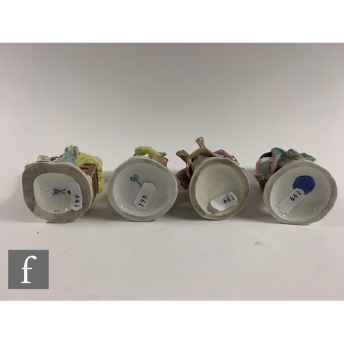 199 - A sixteen piece early 20th Century Meissen and further German porcelain monkey band group, to includ... 