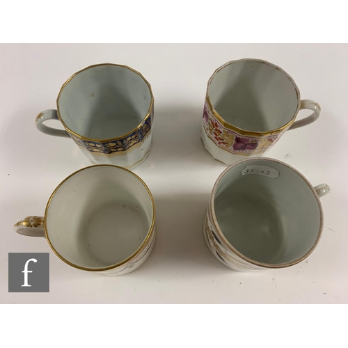 164 - A collection of late 18th and early 19th Century porcelain tea wares, including Spode, Newhall, Coal... 