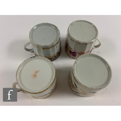 164 - A collection of late 18th and early 19th Century porcelain tea wares, including Spode, Newhall, Coal... 