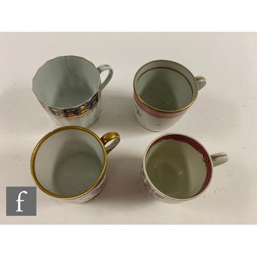 164 - A collection of late 18th and early 19th Century porcelain tea wares, including Spode, Newhall, Coal... 