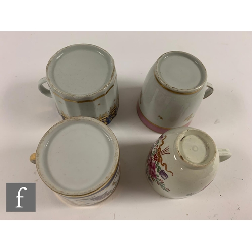 164 - A collection of late 18th and early 19th Century porcelain tea wares, including Spode, Newhall, Coal... 