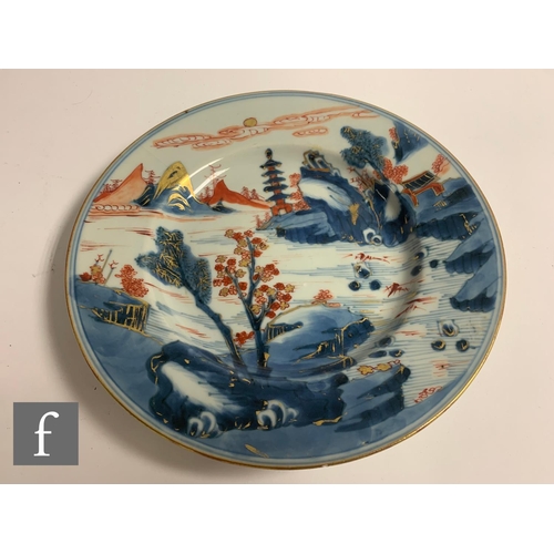 46 - An 18th Century Nanking Cargo shipwreck porcelain plate, decorated with traditional blue floral moti... 