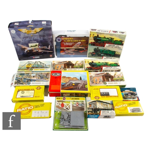 1088 - A collection of plastic model kits, all railway related by Airfix, Ratio and similar, together with ... 