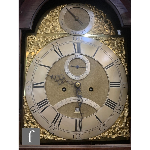 733 - An 18th Century and later oak and mahogany crossbanded longcase clock by Edward Arnold St Neotts, ei... 