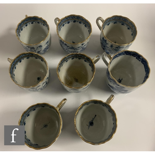 171 - A collection of 19th Century Caughley coffee cups and saucers, to include eight coffee cups and tea ... 