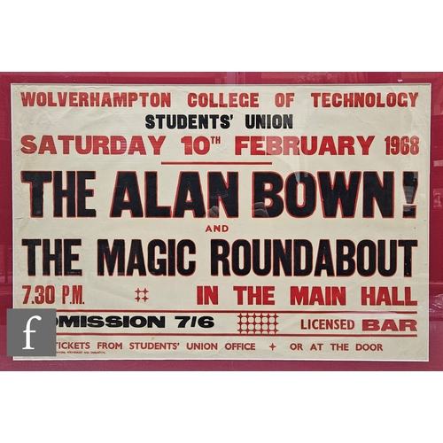 216 - An original promotional poster for The Alan Bown and The Magic Roundabout, performing at Wolverhampt... 