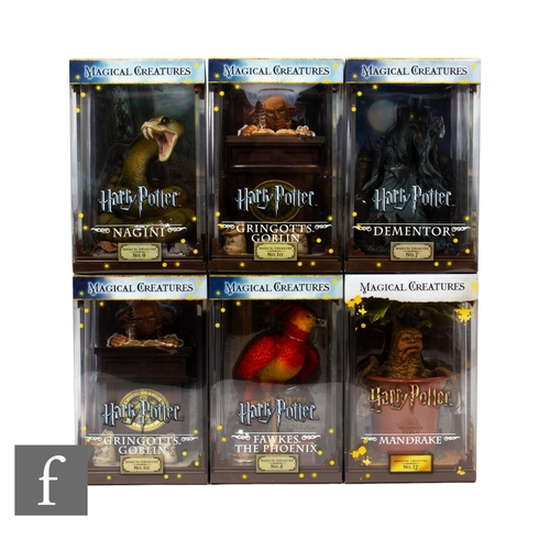 240 - A collection of six Noble Collection Harry Potter Magical Creature figures, No. 7 Dementor, No. 8 Fa... 