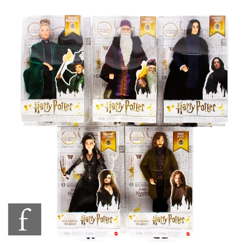 247 - Five Mattel Harry Potter dolls, comprising Bellatrix Lestrange, Sirius Black, Severus Snape, Minerva... 