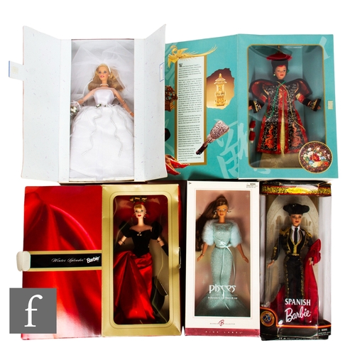 272 - A collection of Mattel Barbie dolls, Winter Splendor, Blushing Bride, Chinese Empress, Spanish Barbi... 