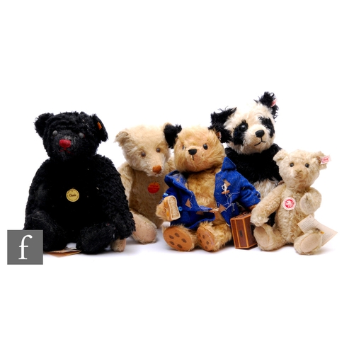 283 - A group of Steiff teddy bears, all with moth damage, comprising 354250 Paddington Bear, 038945 Class... 