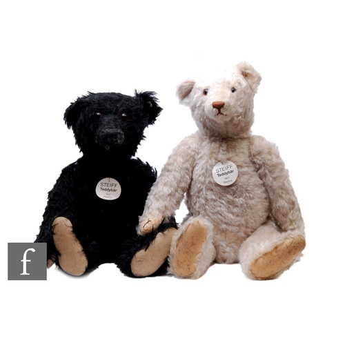 285 - Two Steiff replica teddy bears, 407284 1912, black mohair, height 70cm, and 407291 1921, white mohai... 