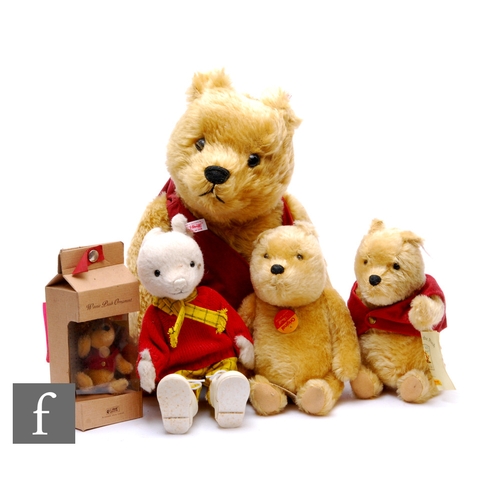 290 - Four Steiff teddy bears, 653568 Rupert Bear, limited edition 1880 of 3000, 651489 Winnie the Pooh, 6... 