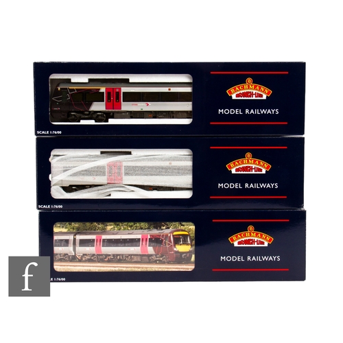 330 - An OO gauge Bachmann 32-465 Class 170 Cross Country grey and purple 170102 3-car DMU, boxed.PLEASE V... 