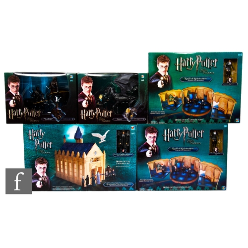 261 - Five Popco Harry Potter and the Order of the Phoenix toys, Hogwarts: The Great Hall, two Room of Req... 