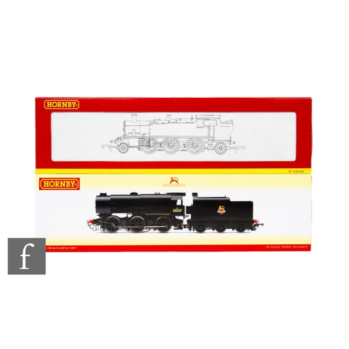 345 - Two OO gauge Hornby locomotives, R2213B 2-6-2T BR black 61XX Class 6134 and R2355 0-6-0 BR black Cla... 