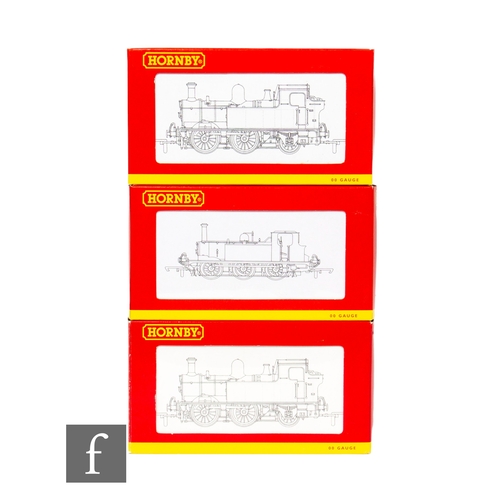 346 - Three OO gauge Hornby BR tank locomotives, R2095C 0-4-2T Class 14xx 1445, R2165A 0-6-0T Terrier 3267... 