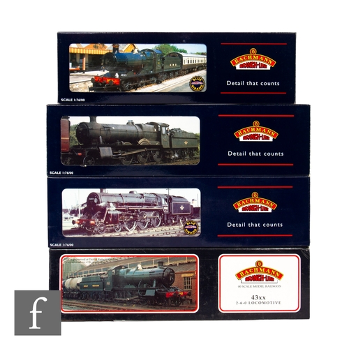 348 - Four OO gauge Bachmann locomotives, 32-500 4-6-0 Standard Class 5MT 73068, 31-826 2-6-0 43XX Class 6... 