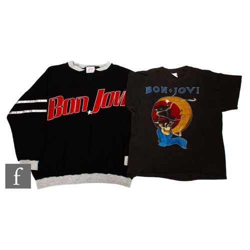 22 - A late 1980s/90s Bon Jovi world tour crew jumper, XL, and a 1980s/90s t-shirt, XL. (2)NB - Remaining... 