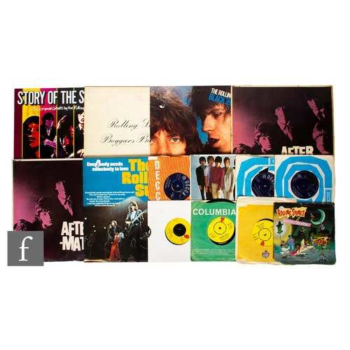 66 - The Rolling Stones - A collection of LPs and 7 singles inch, including LPs of Beggars Banquet, LK 49... 